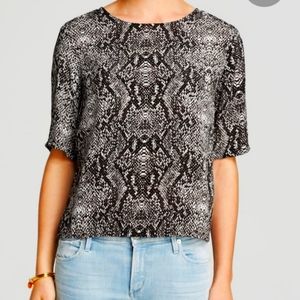 3/$20 Michael Stars Black Snake Print Top